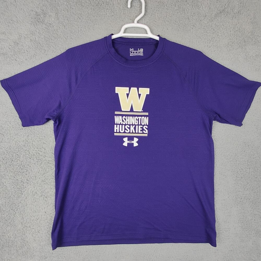 University Of Washington Shirt Under Armour Men's Large Purple Huskies UW UA